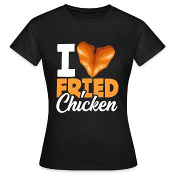 Poulet frit Heart Love - T-shirt Femme - noir - Devant - AI Model Female 172 dark (172cm)