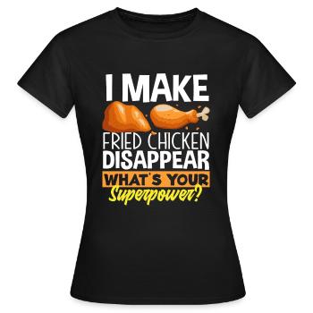 Superpouvoir du poulet frit - T-shirt Femme - noir - Devant - AI Model Female 172 dark (172cm)