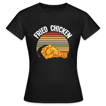 Poulet frit rétro - T-shirt Femme - noir - Devant - AI Model Female 172 dark (172cm)