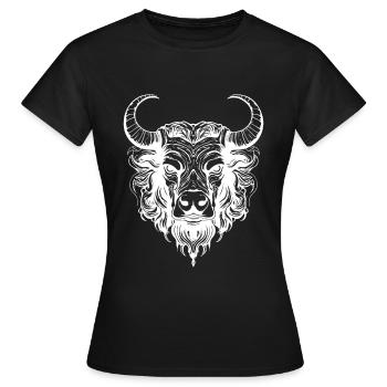 Taureau Taureau Tête Taureau Symbole Taureau - T-shirt Femme - noir - Devant - AI Model Female 172 dark (172cm)