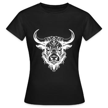 Tête de taureau Taureau Taureau - T-shirt Femme - noir - Devant - AI Model Female 172 dark (172cm)
