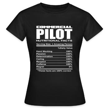 Profession de pilote professionnel - T-shirt Femme - noir - Devant - AI Model Female 172 dark (172cm)