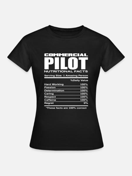 Kommerzieller Pilot Piloten Beruf - Frauen T-Shirt - Schwarz