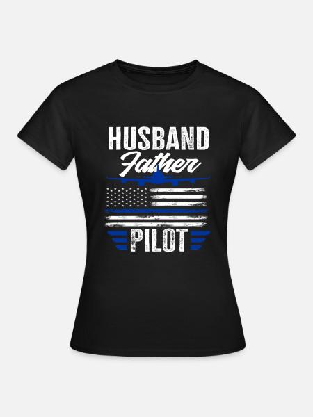 Ehemann Vater Pilot - Frauen T-Shirt - Schwarz