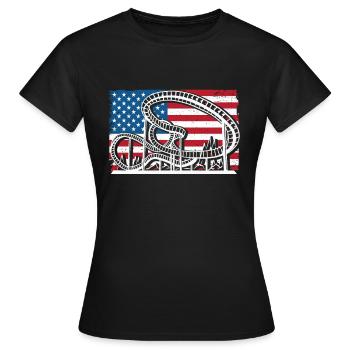 Montagnes russes États-Unis - T-shirt Femme - noir - Devant - AI Model Female 172 dark (172cm)