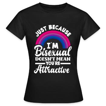 Bisexuel attrayant arc-en-ciel - T-shirt Femme - noir - Devant - AI Model Female 172 dark (172cm)