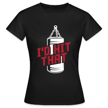 Sac de frappe de boxe Hobby Sports - T-shirt Femme - noir - Devant - AI Model Female 172 dark (172cm)