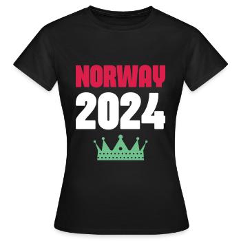 Jours fériés Norvège 2024 - T-shirt Femme - noir - Devant - AI Model Female 172 dark (172cm)