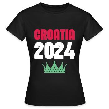 Jours fériés Croatie 2024 - T-shirt Femme - noir - Devant - AI Model Female 172 dark (172cm)