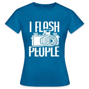 Photograph Flash - Women's T-Shirt - antique blue sapphire heather - Front - AI Model Female 172 dark (172cm)