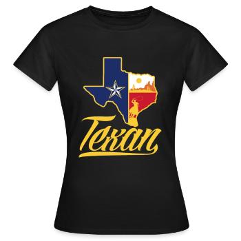 Texas Texans - T-shirt Femme - noir - Devant - AI Model Female 172 dark (172cm)