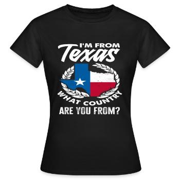 Texans d’origine texane - T-shirt Femme - noir - Devant - AI Model Female 172 dark (172cm)