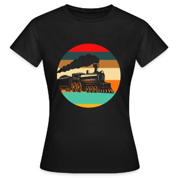 Retro Train Trains Train Spotter - Women's T-Shirt - black - Front - AI Model Female 172 dark (172cm)