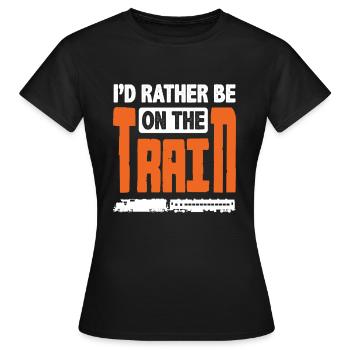 Train Trains Hobby Train Spotter Train Driving - Women's T-Shirt - black - Front - AI Model Female 172 dark (172cm)