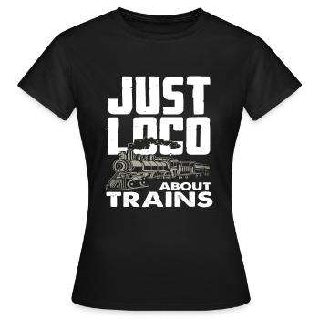 Locomotive Train Trains Hobby Train Spotter - Women's T-Shirt - black - Front - AI Model Female 172 dark (172cm)