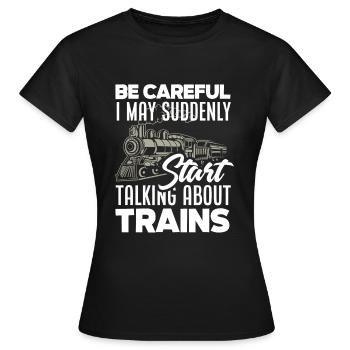 Train Trains Voies ferrées Modélisme de locomotive - T-shirt Femme - noir - Devant - AI Model Female 172 dark (172cm)