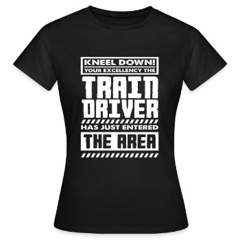 Train Driver Train Trains Hobby - Women's T-Shirt - black - Front - AI Model Female 172 dark (172cm)