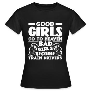 Train Driver Woman Train Trains Occupation - Women's T-Shirt - black - Front - AI Model Female 172 dark (172cm)