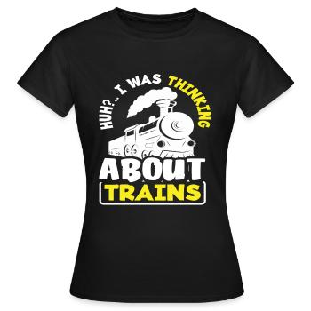 Train Trains Hobby Train Spotter Train Driver - Women's T-Shirt - black - Front - AI Model Female 172 dark (172cm)