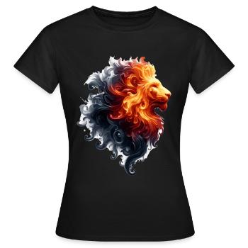 Le Lion en tant qu’ élémentaire - T-shirt Femme - noir - Devant - AI Model Female 172 dark (172cm)