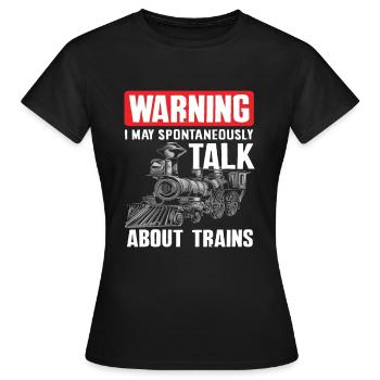 Train Trains Hobby Train Spotter Railway - Women's T-Shirt - black - Front - AI Model Female 172 dark (172cm)
