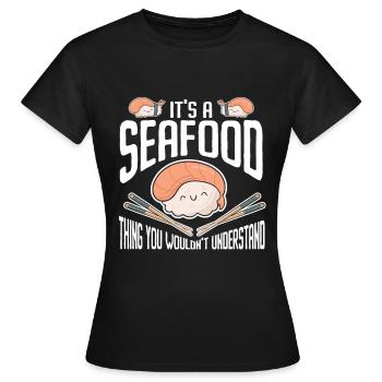 Fruits de mer - T-shirt Femme - noir - Devant - AI Model Female 172 dark (172cm)