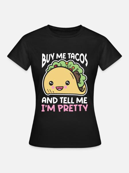 Lustiges Taco - Frauen T-Shirt - Schwarz