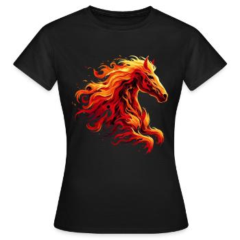 Feuerpferd An Tierpferd - Frauen T-Shirt - Schwarz - Vorne - AI Model Female 172 dark (172cm)