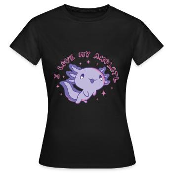 Lustiges Axolotl Love - Frauen T-Shirt - Schwarz - Vorne - AI Model Female 172 dark (172cm)