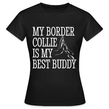 Design exclusif pour les amateurs de border collie - T-shirt Femme - noir - Devant - AI Model Female 172 dark (172cm)