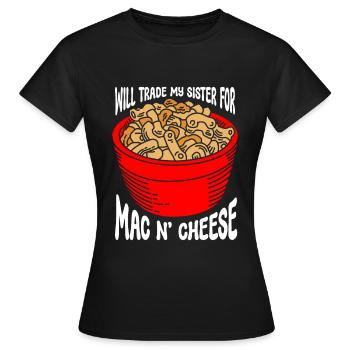 Mac And Cheese Makkaroni - Frauen T-Shirt - Schwarz - Vorne - AI Model Female 172 dark (172cm)