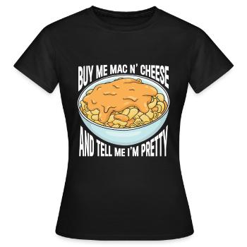Mac And Cheese Makkaroni - Frauen T-Shirt - Schwarz - Vorne - AI Model Female 172 dark (172cm)
