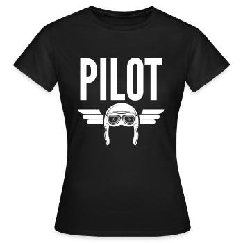 Pilot - Women's T-Shirt - black - Front - AI Model Female 172 dark (172cm)