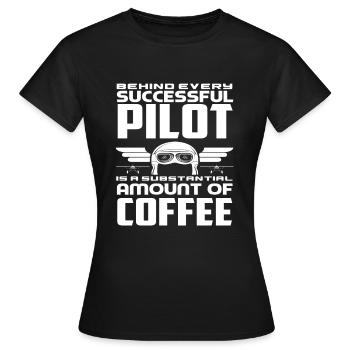 Pilot Coffee Pilots - Women's T-Shirt - black - Front - AI Model Female 172 dark (172cm)