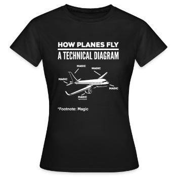 Pilot Flugzeug Flieger Piloten - Frauen T-Shirt - Schwarz - Vorne - AI Model Female 172 dark (172cm)