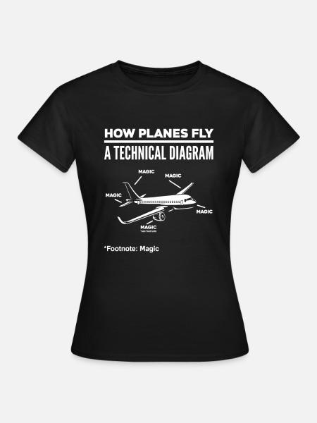 Pilot Flugzeug Flieger Piloten - Frauen T-Shirt - Schwarz