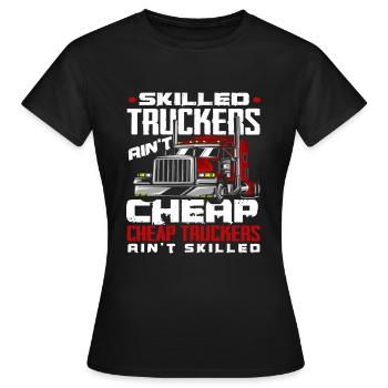 Truck Driver Logisitk Saying Gift Idea - Women's T-Shirt - black - Front - AI Model Female 172 dark (172cm)