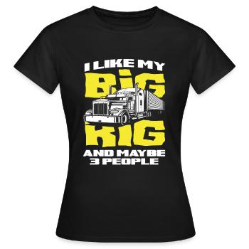 Chauffeur routier 3 personnes - T-shirt Femme - noir - Devant - AI Model Female 172 dark (172cm)