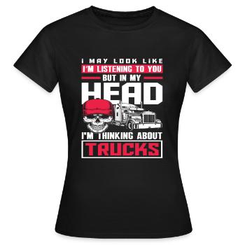 Lkw-Fahrer LKW Logistik Spedition - Frauen T-Shirt - Schwarz - Vorne - AI Model Female 172 dark (172cm)