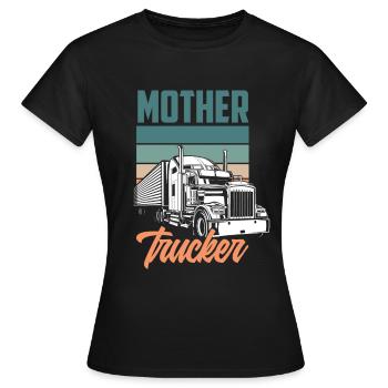 Retro Truck Driver Pun Gift - Women's T-Shirt - black - Front - AI Model Female 172 dark (172cm)