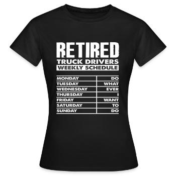 Pension de chauffeur routier - T-shirt Femme - noir - Devant - AI Model Female 172 dark (172cm)