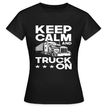Truck driver driving calmly - Women's T-Shirt - black - Front - AI Model Female 172 dark (172cm)