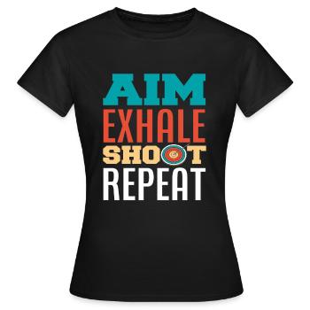 Archery Aiming Breathing Archery - Women's T-Shirt - black - Front - AI Model Female 172 dark (172cm)