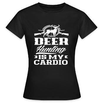 La chasse au chevreuil est mon cardio - T-shirt Femme - noir - Devant - AI Model Female 172 dark (172cm)