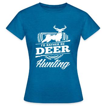 Lieber Wildjäger als Irgendwas Anderes - Frauen T-Shirt - Antikblaues Saphir meliert - Vorne - AI Model Female 172 dark (172cm)