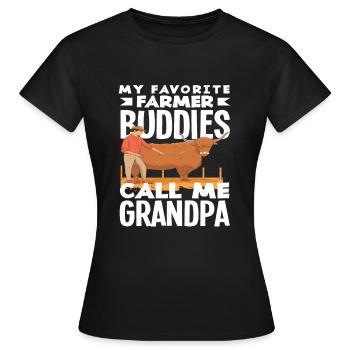 Meine Lieblings-Bauernfreunde Nennen Mich Opa - Frauen T-Shirt - Schwarz - Vorne - AI Model Female 172 dark (172cm)