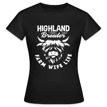 Highland Züchter Farm Ehefrau Leben - Frauen T-Shirt - Schwarz - Vorne - AI Model Female 172 dark (172cm)