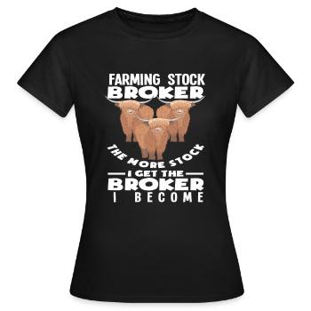 Highland Kuh Farming Stock Broker - Frauen T-Shirt - Schwarz - Vorne - AI Model Female 172 dark (172cm)