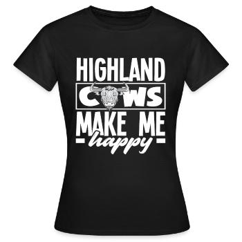 Highland Kühe Machen Mich Glücklich - Frauen T-Shirt - Schwarz - Vorne - AI Model Female 172 dark (172cm)
