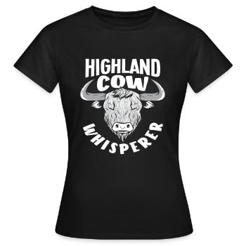 Highland Cow Whisperer Schottisches Hochlandrind - Frauen T-Shirt - Schwarz - Vorne - AI Model Female 172 dark (172cm)